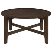 Cota Round Solid Wood Coffee Table Dark Brown - 708288