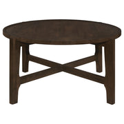 Cota Round Solid Wood Coffee Table Dark Brown - 708288