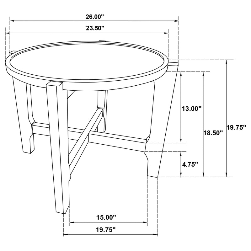 Cota Round Solid Wood End Table Dark Brown - 708287
