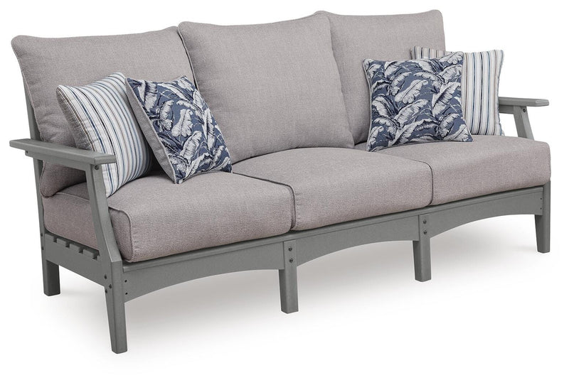 Cove Beach Outdoor Sofa and Loveseat in Gray - PKG024583