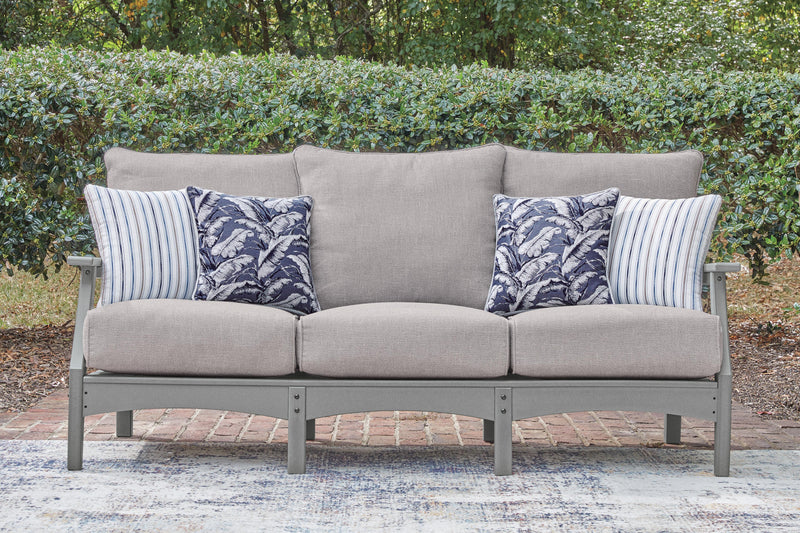 Cove Beach Outdoor Sofa and Loveseat with Coffee Table in Gray - PKG024584