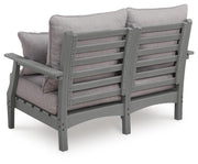 Cove Beach Outdoor Sofa and Loveseat with Coffee Table in Gray - PKG024584