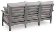 Cove Beach Outdoor Sofa and Loveseat with Coffee Table in Gray - PKG024584