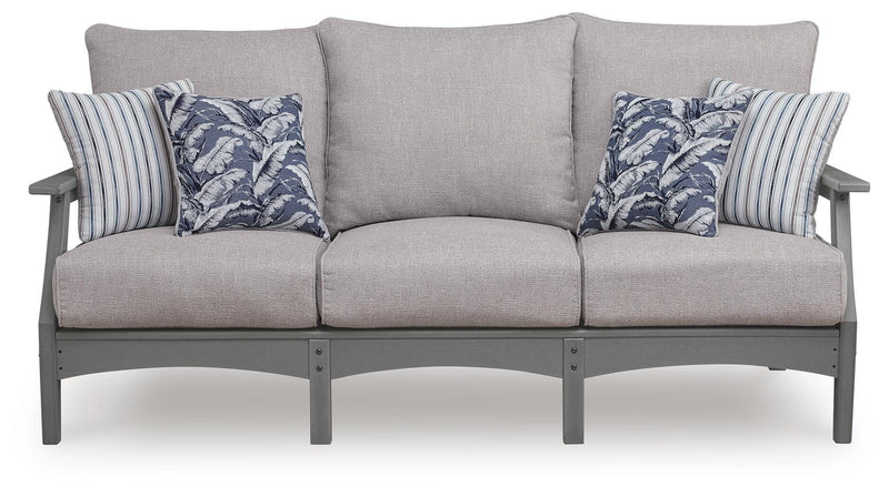 Cove Beach Outdoor Sofa with 2 Lounge Chairs in Gray - PKG024585