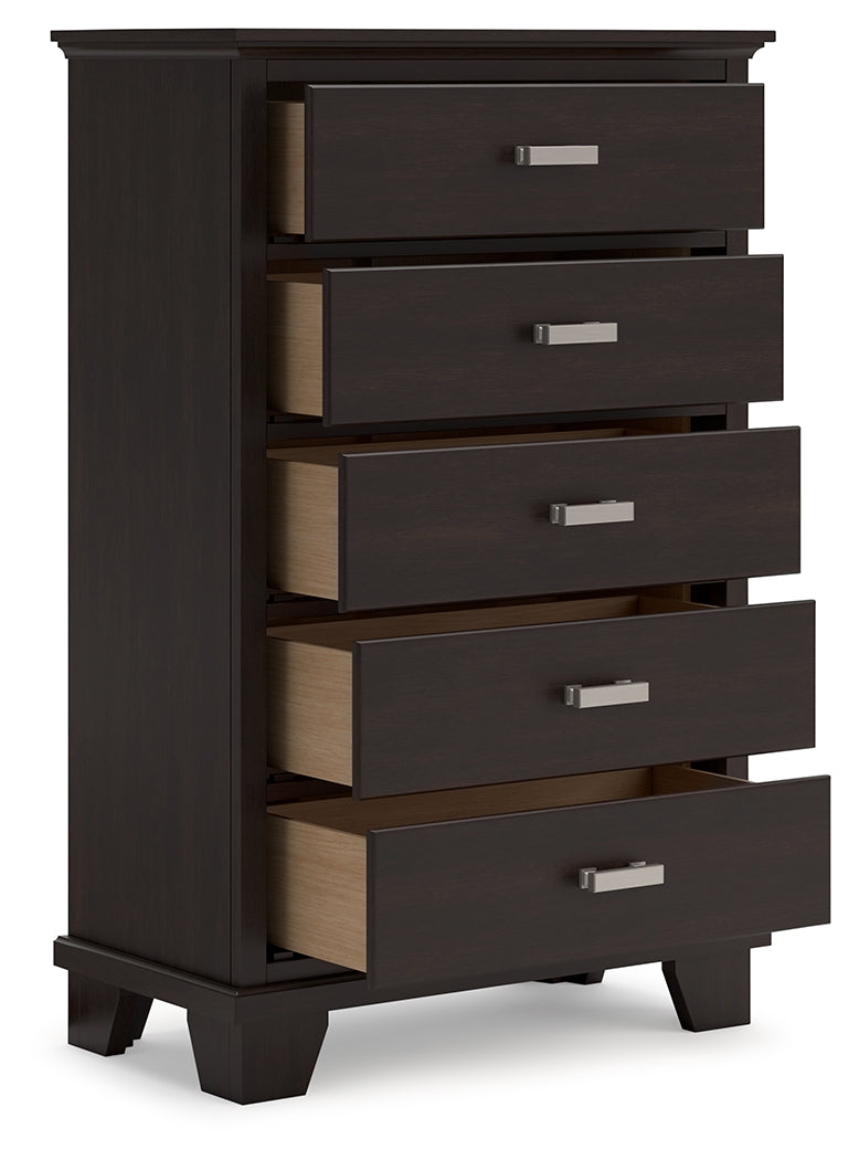 Covetown Dark Brown Chest of Drawers - B441-46