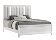 Cressida White King Upholstered LED Panel Bed - DMV FurnitureKing Bed