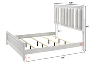 Cressida White King Upholstered LED Panel Bed - DMV FurnitureKing Bed