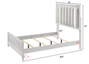 Cressida White Queen Upholstered LED Panel Bed - DMV FurnitureQueen Bed