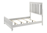 Cressida White Queen Upholstered LED Panel Bed - DMV FurnitureQueen Bed