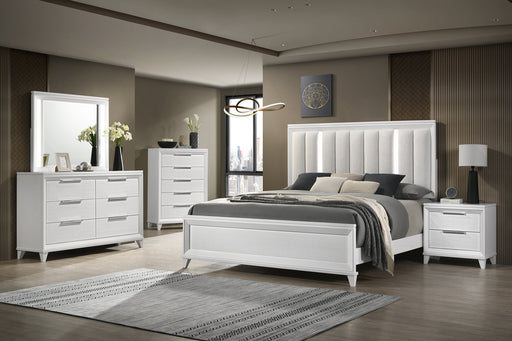 Cressida White Upholstered LED Panel Bedroom Set - DMV FurnitureBedroom Set