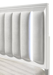 Cressida White Upholstered LED Panel Bedroom Set - DMV FurnitureBedroom Set