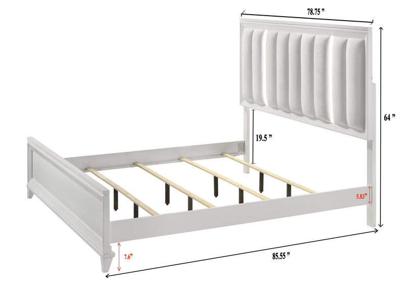 Cressida White Upholstered LED Panel Bedroom Set - DMV FurnitureBedroom Set
