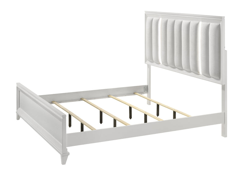 Cressida White Upholstered LED Panel Bedroom Set - DMV FurnitureBedroom Set