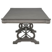 Cresswell 104-inch Double Pedestal Extension Dining Table Weathered Taupe - 107451