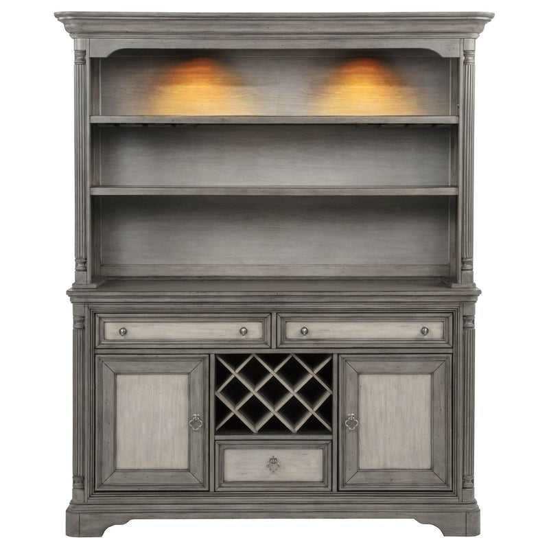Cresswell 2-door 3-drawer Buffet and Hutch Weathered Taupe - 107455