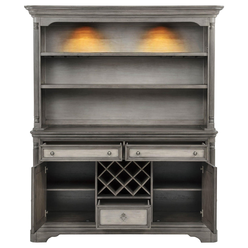 Cresswell 2-door 3-drawer Buffet and Hutch Weathered Taupe - 107455