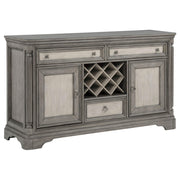 Cresswell 2-door 3-drawer Wine Storage Buffet Weathered Taupe - 107455B
