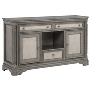 Cresswell 2-door 3-drawer Wine Storage Buffet Weathered Taupe - 107455B