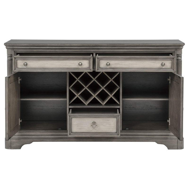Cresswell 2-door 3-drawer Wine Storage Buffet Weathered Taupe - 107455B