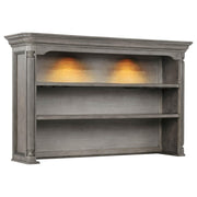 Cresswell 2-tier Touch Light Hutch Display Cabinet Weathered Taupe - 107455H