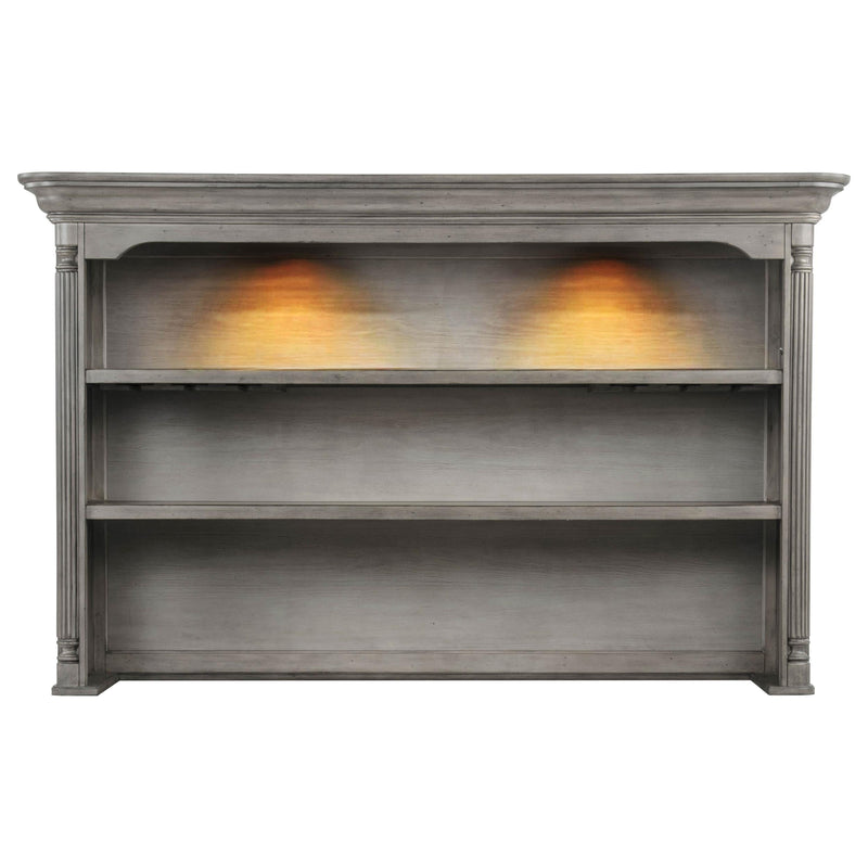 Cresswell 2-tier Touch Light Hutch Display Cabinet Weathered Taupe - 107455H