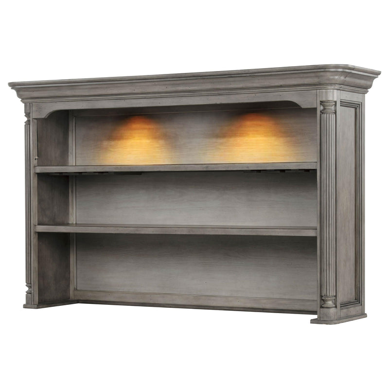 Cresswell 2-tier Touch Light Hutch Display Cabinet Weathered Taupe - 107455H