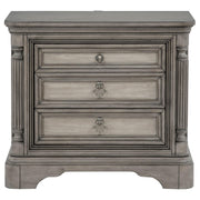 Cresswell 3-drawer Nightstand Bedside Table Weathered Taupe - 225142