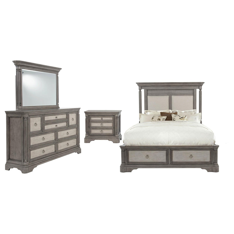 Cresswell 4-piece California King Storage Bedroom Set Taupe - 225140KW-S4