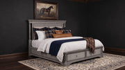 Cresswell Eastern King Upholstered Storage Platform Bed Weathered Taupe - 225140KE