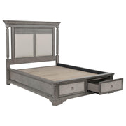Cresswell Queen Upholstered Storage Platform Bed Weathered Taupe - 225140Q