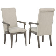 Cresswell Upholstered Dining Arm Chair Tan (Set of 2) - 107453