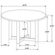 Crestmore 5-piece 46-inch Round Wood Dining Table Set Walnut - 108570-S5
