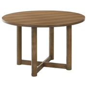 Crestmore 5-piece 46-inch Round Wood Dining Table Set Walnut - 108570-S5