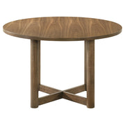 Crestmore 5-piece 46-inch Round Wood Dining Table Set Walnut - 108570-S5