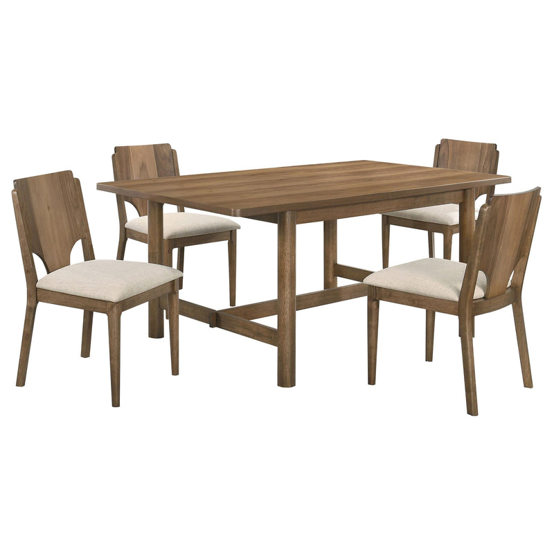 Crestmore 5-piece Rectangular Dining Table Set Walnut - 108571-S5