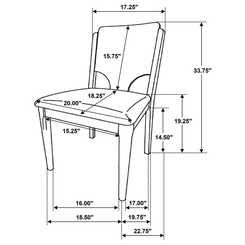 Crestmore Dining Chair Upholstered Seat Walnut (Set of 2) - 108572