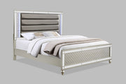Cristian Champagne Queen LED Upholstered Panel Bed - DMV FurnitureQueen Bed