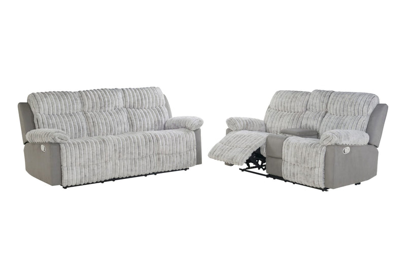U6028 Grey Reclining Sofa/Console Reclining Loveseat - U6028-GREY-RS/CRLS