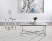 Cronin 2-piece Tempered Glass Top Coffee Table Set Chrome - 706568-S2