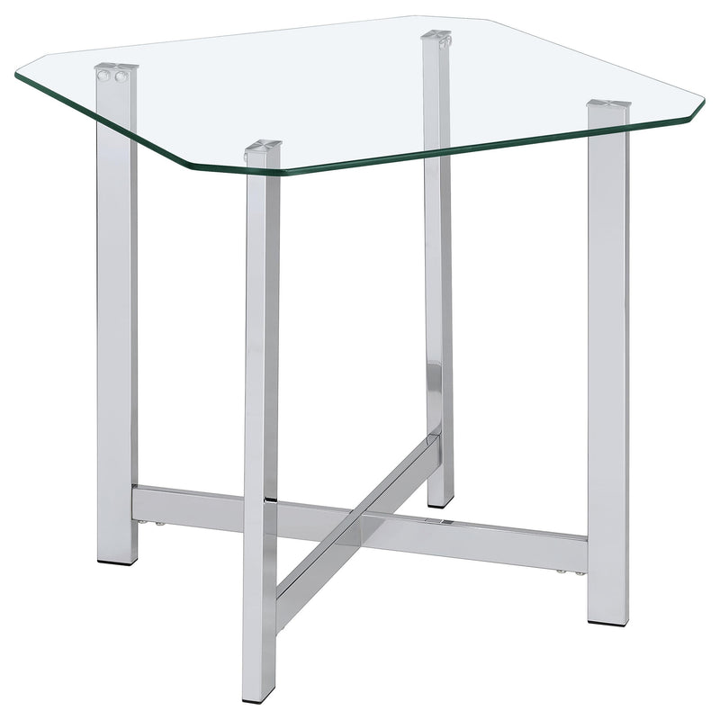 Cronin 2-piece Tempered Glass Top Coffee Table Set Chrome - 706568-S2