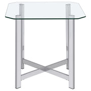 Cronin 2-piece Tempered Glass Top Coffee Table Set Chrome - 706568-S2