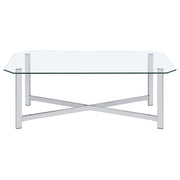 Cronin 2-piece Tempered Glass Top Coffee Table Set Chrome - 706568-S2