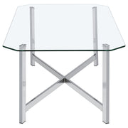 Cronin 2-piece Tempered Glass Top Coffee Table Set Chrome - 706568-S2