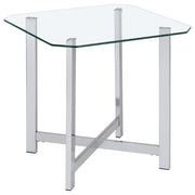 Cronin Square Tempered Glass Top Side End Table Chrome - 706567