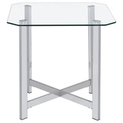 Cronin Square Tempered Glass Top Side End Table Chrome - 706567
