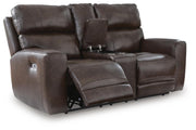 Crossplex Smoke Power Reclining Loveseat with Console - PCU6450618