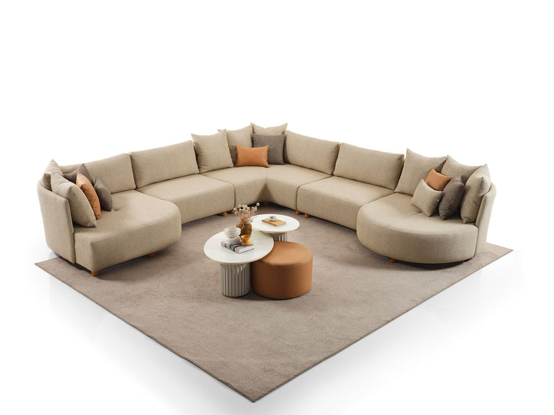 Crown Sectional Sofa in Cream - 200-ELI-CRO-MB-209-S