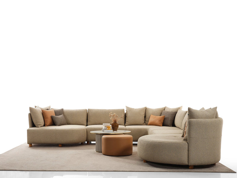 Crown Sectional Sofa in Cream - 200-ELI-CRO-MB-209-S