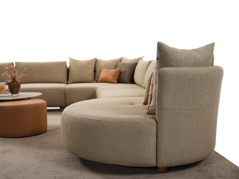 Crown Sectional Sofa in Cream - 200-ELI-CRO-MB-209-S