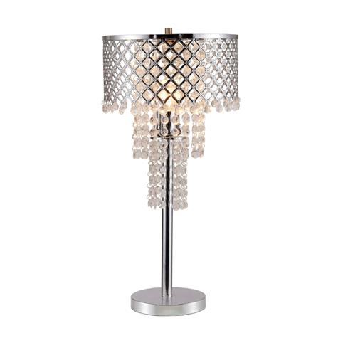 Crystal On Mesh Chrome 28" Touch Table Lamp - 6239T-1 - DMV Furniture